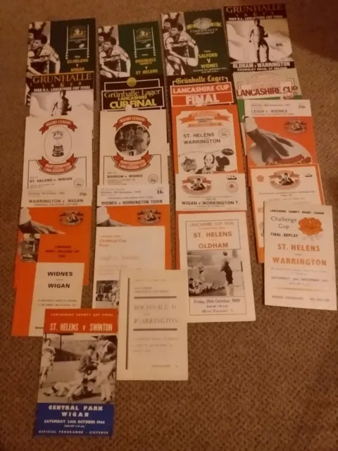 22 Lancashire Cup Final Programmes, From 1960S To 1990S