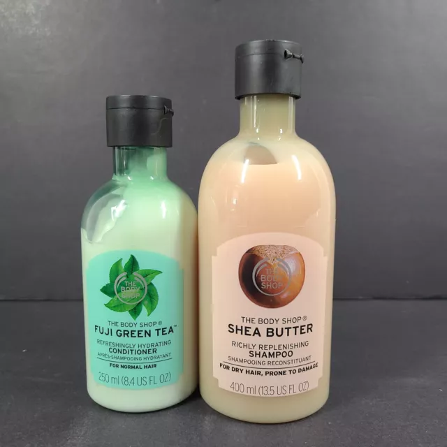 The Body Shop Shea Butter Shampoo & Fuji Green Tea Conditioner 13.5+8.4 fl. oz.