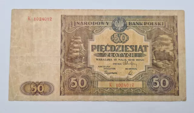 Poland 50 Zlotych  1946 Banknote