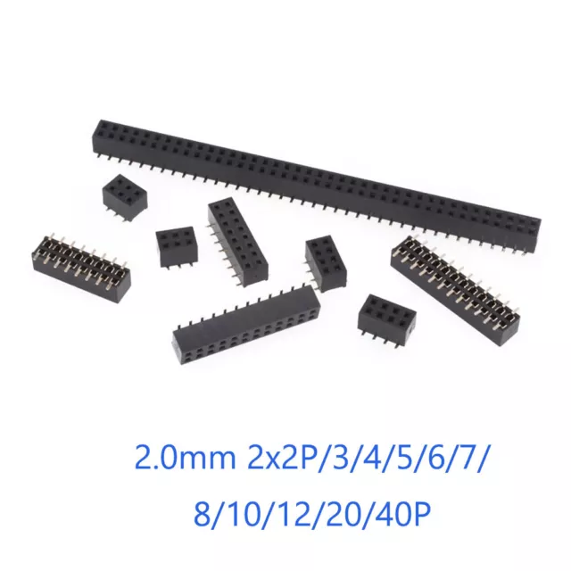 2.0mm Zweireihig Steckschlüsselleiste Buchse Pin Header  PCB Stecker SMD/SMT