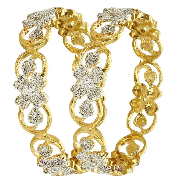 YouBella Jewellery Traditional American Diamond Gold Plated Bangle Set for Women