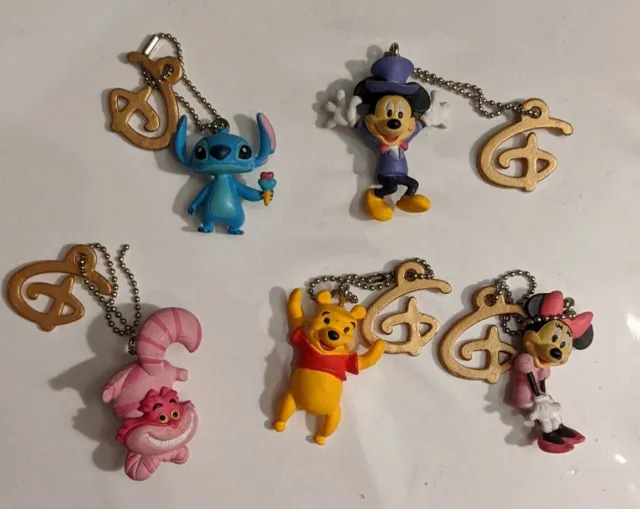 Takara Tomy Disney 110th Anniversary Keychain Set Stitch Winnie Cheshire Pooh
