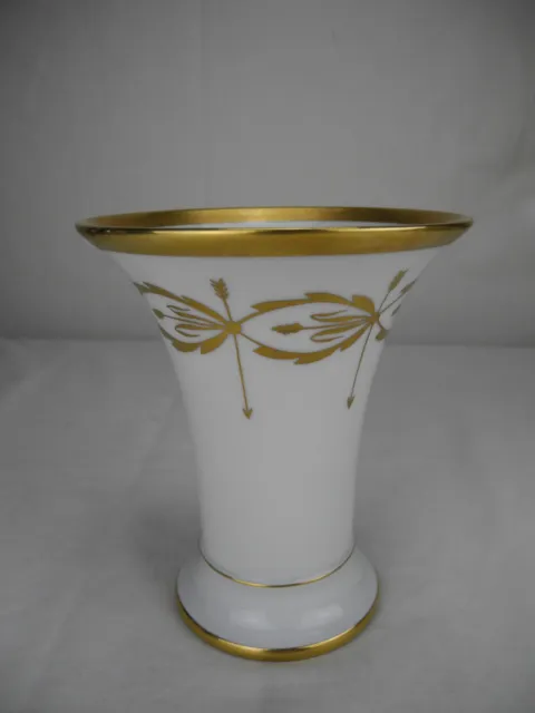 ancien vase doré porcelaine Limoges déco kitsch vintage french vase Porzellan