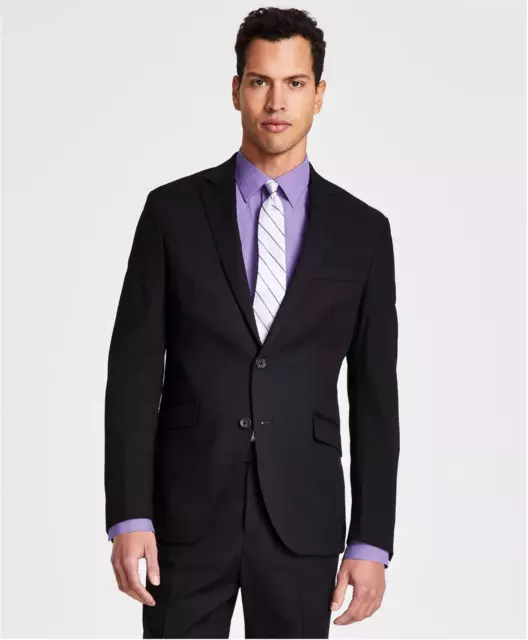 BNWT Kenneth Cole Reaction Mens Ready Flex Suit Slim Fit Jacket Black (38S)