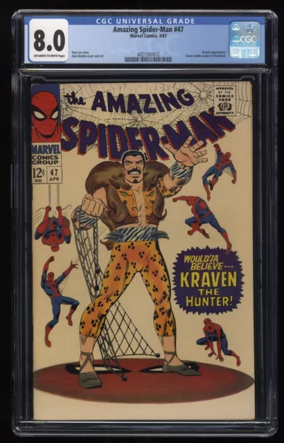 Amazing Spider-Man #47 CGC VF 8.0 Kraven the Hunter Appearance! Marvel 1967