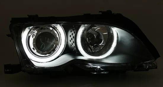 DEL ANGEL EYES jeu de phares pour BMW E46 berline Touring CCFL noir lampe  EUR 299,95 - PicClick FR