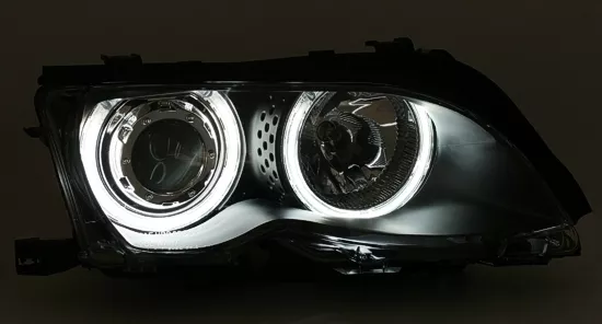 LED Angel Eyes Scheinwerfer Set für BMW E46 Limousine Touring CCFL Schwarz Lampe