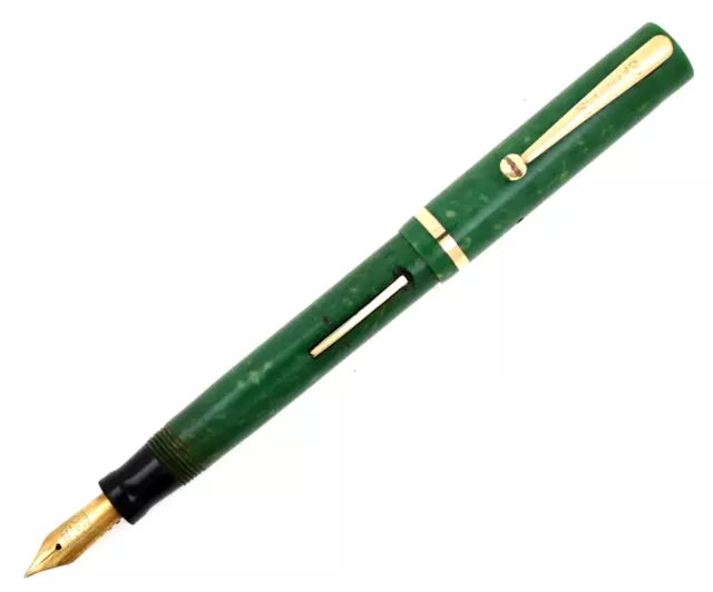 1920’s Sheaffer Fountain Pen Jade Bakelite M Nib WORKING