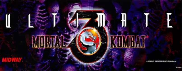 Ultimate Mortal Kombat 3 Arcade Marquee/Sign (26" x 8")