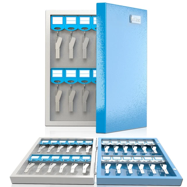 WeHere Key Organizer (24 Keys), Metal Key Cabinet Portable Key Box, Key Manage &
