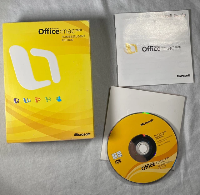 Microsoft Office 2008 Home & Student Edition for Mac with 3 Product Keys USED