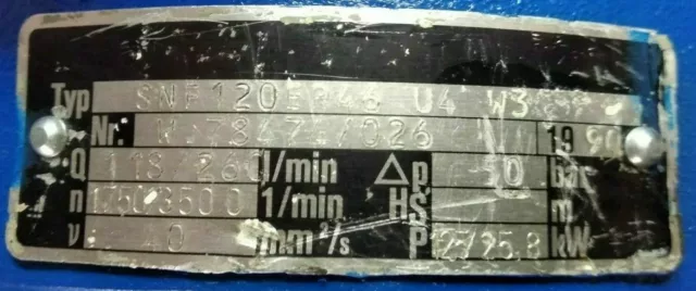 ALLWEILER SNF 120 ER 46 U4W3 Triplo Vite Pompa 3