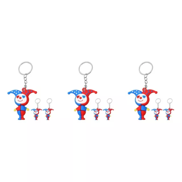9 pcs Cute Clown Doll Keychain Pendants Handbag Keyring Funny Clown Hanging