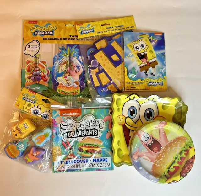 Sponge Bob Party Supplies Favors Decorations Set of 7 Birthday Celebration