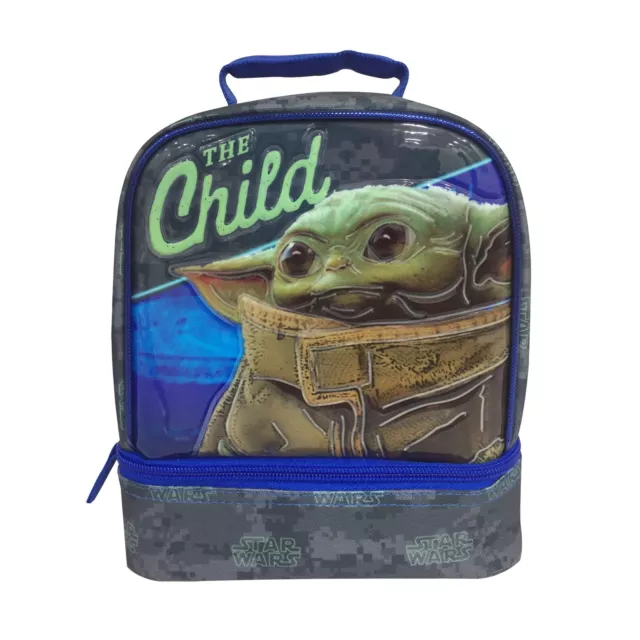 The Child Baby Yoda School Lunch Bag Star Wars Mandalorian Dual Compartment NWT!