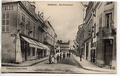 Epernay-marne-CPA 51 - the streets-la rue porte lucas-shops