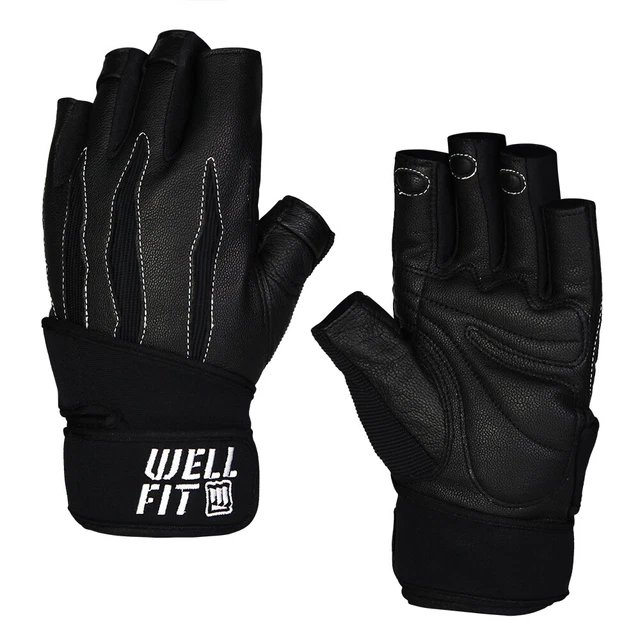 Women half finger Goatskin Leather  Fitness Gym Weight Lifting Gloves Pads Stra