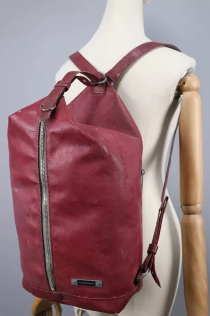 FREITAG R123 Woolf Burgundy Used PVC Back Pack Sholder Bag Size Medium