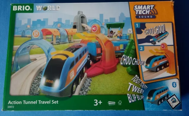 BRIO World 33972 Smart Tech Sound Action Tunnel Reisezug Set.✅✅✅