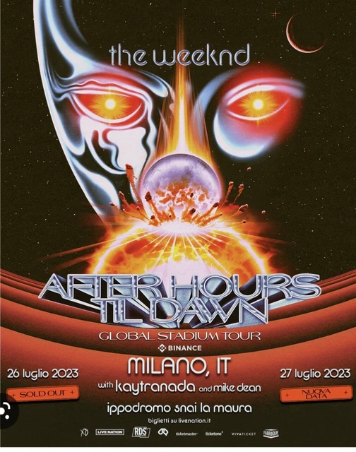 2 biglietti (posto unico) concerto The weekend 26/7/23, Ippodromo (Milano)