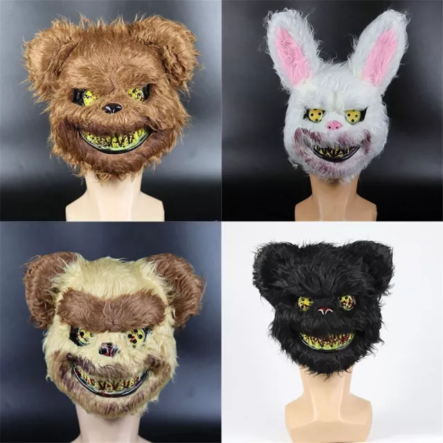 Ghost Bloody Scary Bear Rabbit Halloween Mask Headgear Killer Masque Adult Mask