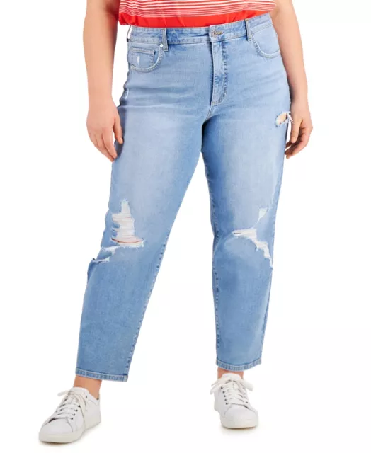 MSRP $59 Style & Co Plus Size High-Rise Straight Jeans Blue Size 20W