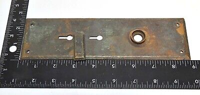 Large Vintage Brass Double Keyhole Door Knob Backplate 3