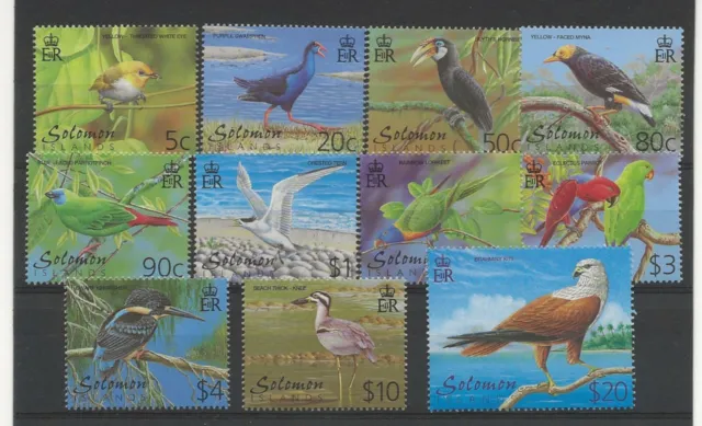 Solomon Is 2001 Birds part set 11 vals to $20 sg.976-86 MNH