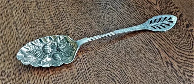 SILVER PLATED BERRY SPOON  Length 240mm.   LATE VICTORIAN