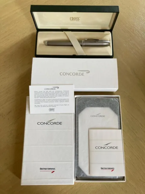 British Airways Concorde Souvenir Cross Pen, Leather Bound Address Book & Jotter
