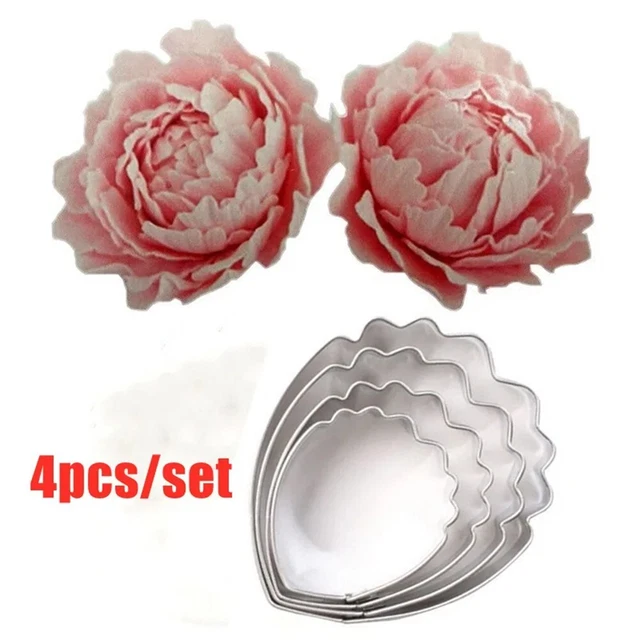 4 pz taglierine fondenti per torte di qualità professionale con design fiore di