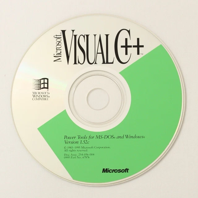 GENUINE MICROSOFT VISUAL C++ - DOS Windows V1.52 (not 1.52c) Recovery ...