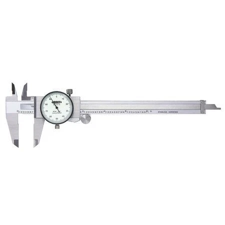 Insize 1311-12Cal Dial Caliper,0-12" Range,2" Jaw D,White