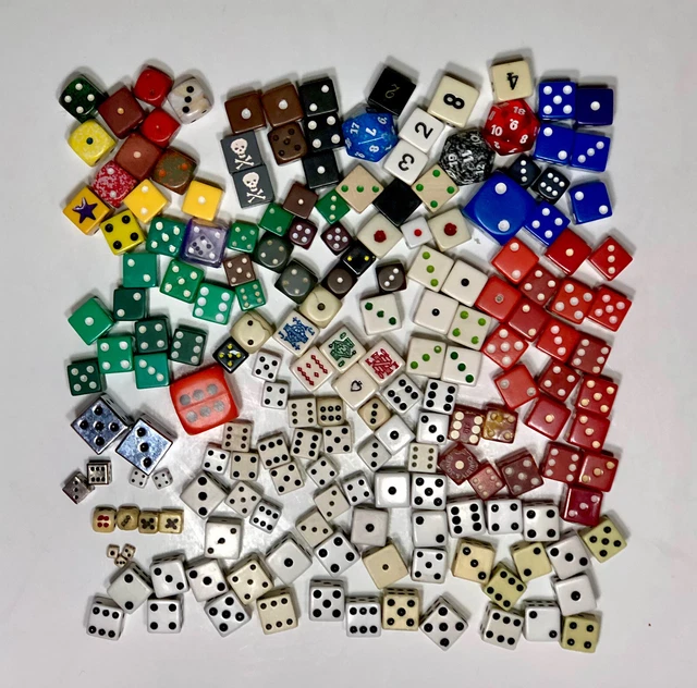 VTG Mixed Lot/181 Dice DD Bakelite Lucite Metal Wood Curved Oddity Poker Mini