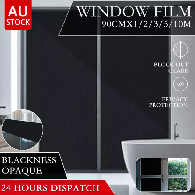 Total Blackout Privacy Glass Window Film Block Out 100% Light Black Tint Tinting