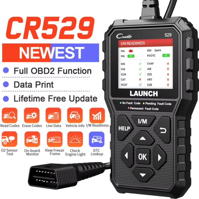 Launch CR529 Lecteur de Code Diagnostic Multimarque Voiture Scanner OBD2 Outil