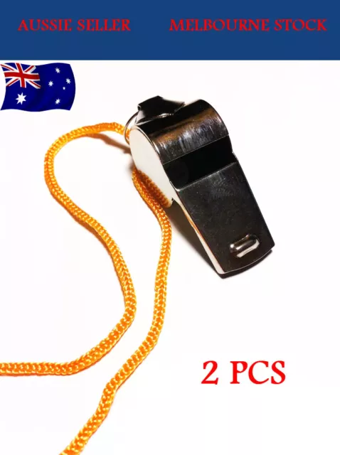 2PCS Metal Sports Whistle Referee Indoor Outdoor Match Camping Emergency