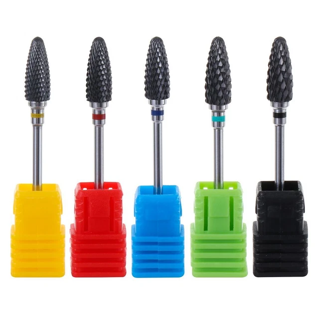 Juego de brocas de taladro de uñas de tamaño derecho de 2 vías cabezal de molienda giratorio acero tungsteno