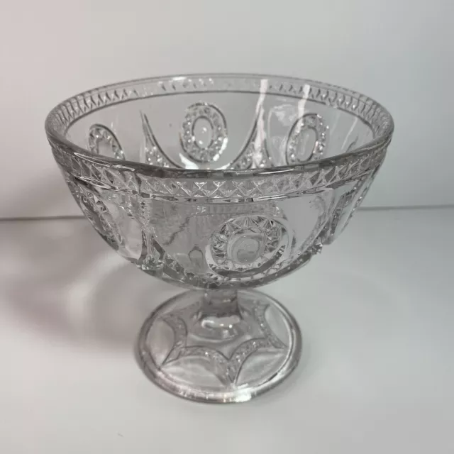 Vintage Victorian Pressed Glass Pedestal Bowl Bon Bon Dish Bowl