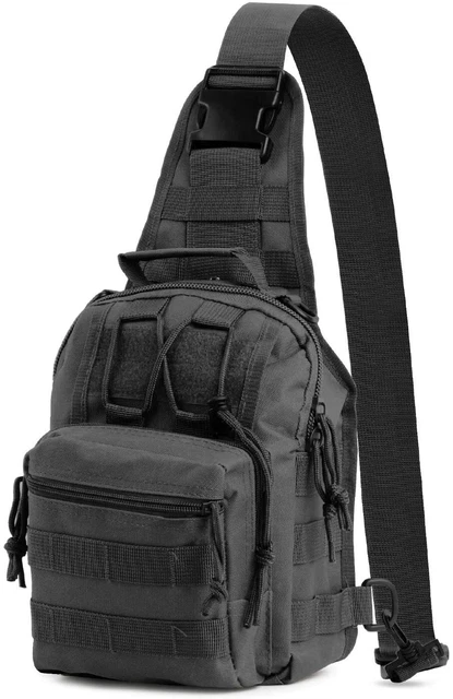 Sac bandoulière de camping, sac poitrine militaire étanche petit sac à dos épaule