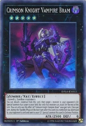 CRIMSON KNIGHT VAMPIRE BRAM (DASA-EN013) - YuGiOh Super Rare 1st Ed. XYZ