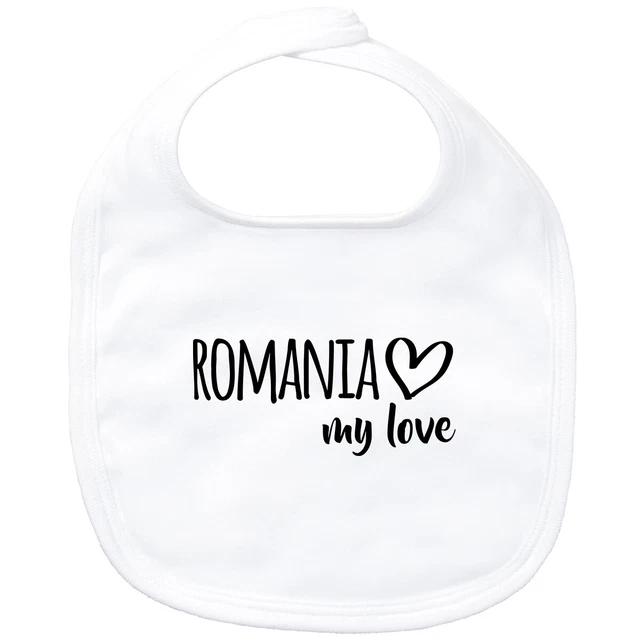 Bavaglino bambino Romania my love idea regalo souvenir compleanno collo di Natale