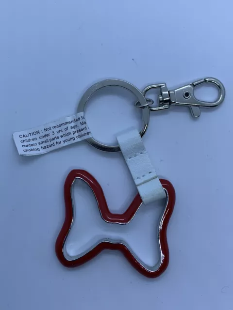 Disney Parks Minnie Mouse Red Bow Keychain Open Outline NWT Leather NEW