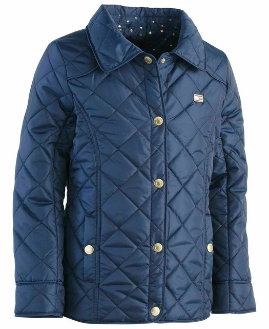 Tommy Hilfiger Ragazze Trapuntato Capanno Giacca, Lollipop Rosa, Bandiera Blue