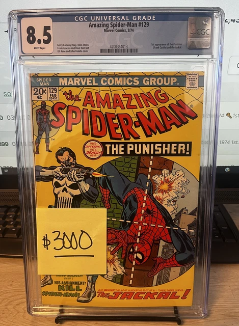 Amazing Spider-Man #129 Marvel 1974 1st Appearance Punisher CGC 8.5 White Pages