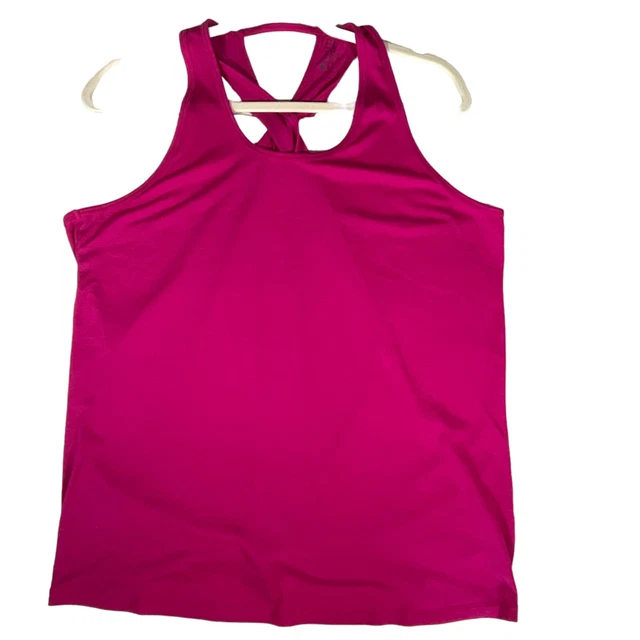 Athleta Size M Tank Womens Fuschia Essence Tie Back Stretch