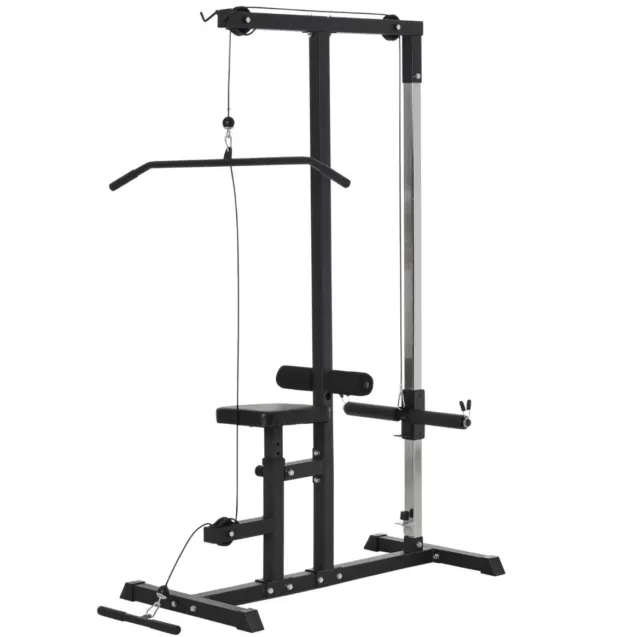 Stazione Fitness Pull Down Lat Machine Regolabile 107x120x190 Acciaio Nero