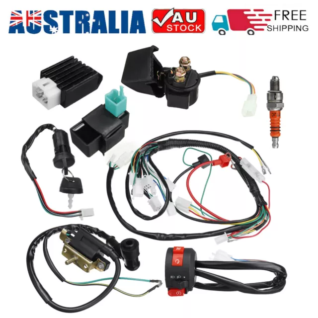 Full Electrics Wiring Harness Coil CDI For 50 70 110cc 125cc ATV Quad Bike