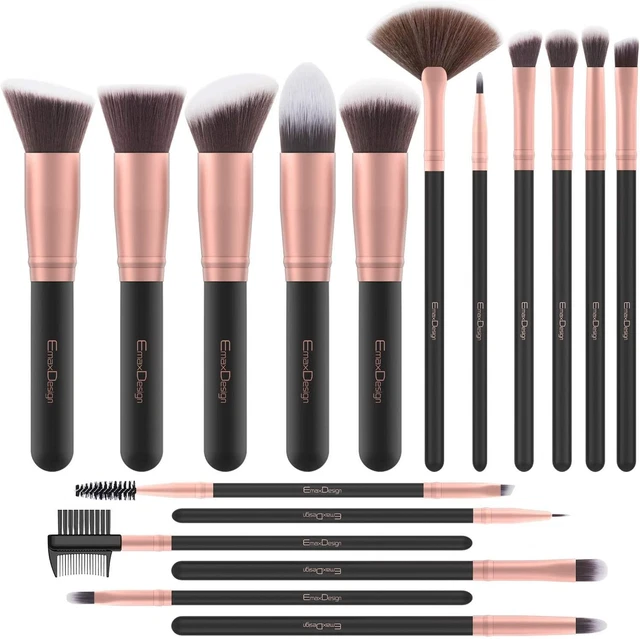 Pennelli Make up Emaxdesign 17 Pezzi Set Di Pennelli per Trucco Fondotinta Cipri