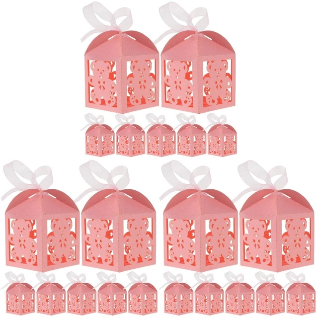 150 pz scatole di carta orso cavo sacchetti regalo scatole per imballaggio caramelle multiuso